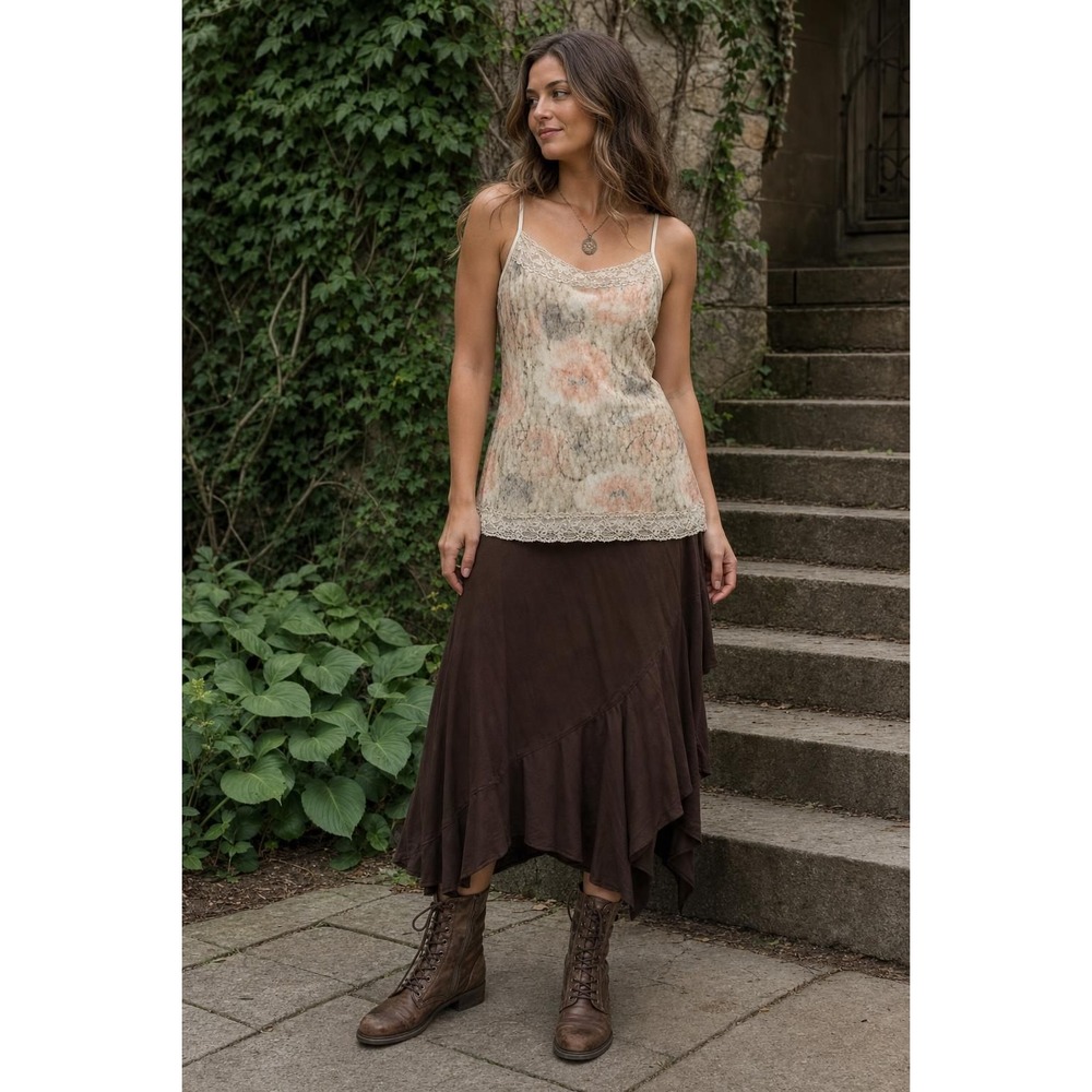 Lace Cami Maurices Women's L Cream Floral Fairy Grunge Y2K Tank Top
